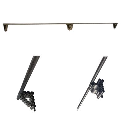 Barral de cortina con terminales y soporte central reforzado