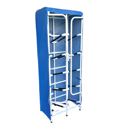 Rack porta 10 bidones con puertas y cobertor
