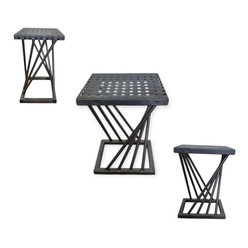 Mesa de Luz de Hierro Moderna Negra – Diseño Industrial - Imagen 2